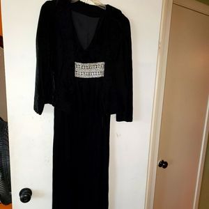 Gorgeous custom made black velvet dress